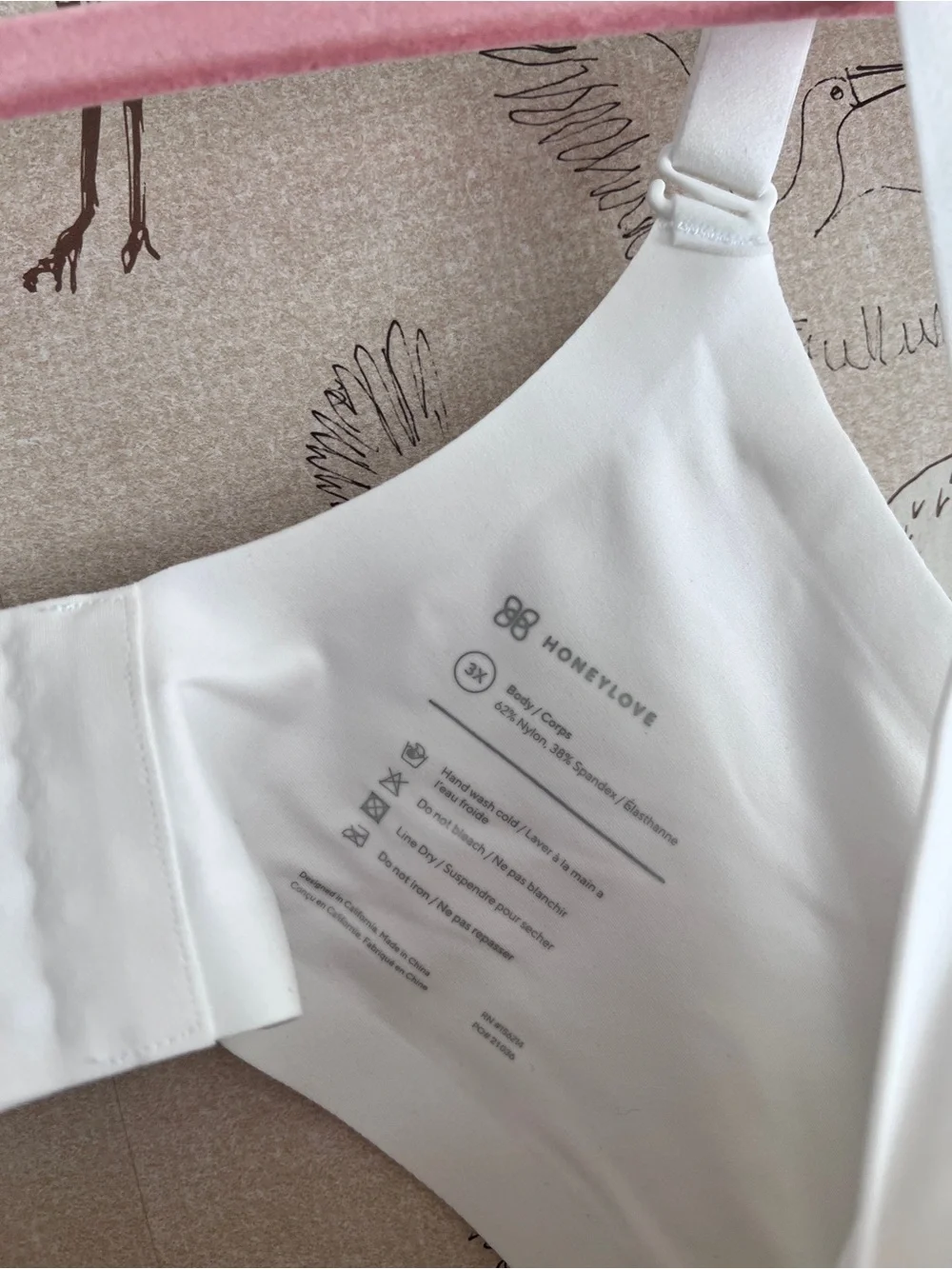 NWT Honeylove silhouette bra astral white size 3x